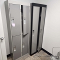 Bank of 4 Doors, Grey Double Tier Lockers